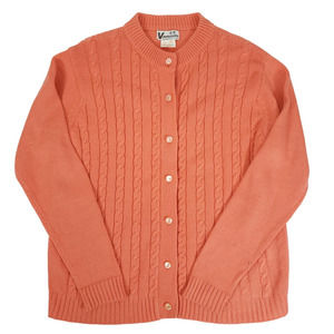 Vintage Vangaurd Orange Knit Cardigan Sweater - L